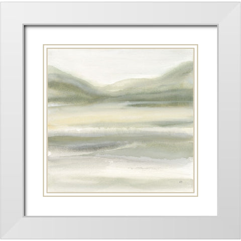 Valleyscape IV White Modern Wood Framed Art Print with Double Matting by Paschke, Chris