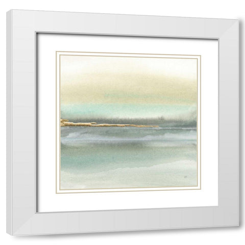 Gold Earth II White Modern Wood Framed Art Print with Double Matting by Paschke, Chris