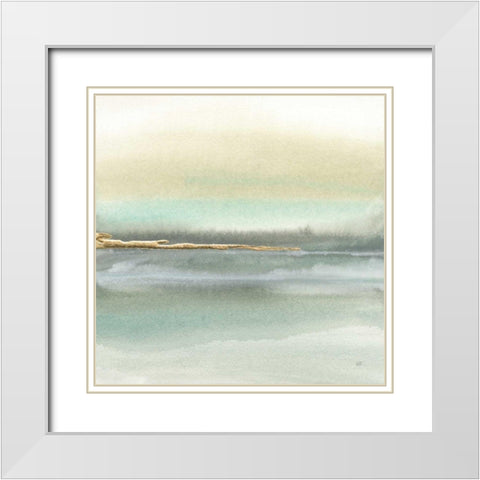 Gold Earth II White Modern Wood Framed Art Print with Double Matting by Paschke, Chris
