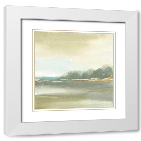 Gold Earth III White Modern Wood Framed Art Print with Double Matting by Paschke, Chris