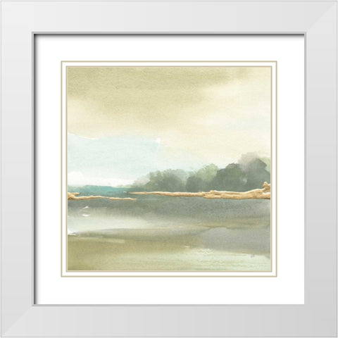 Gold Earth III White Modern Wood Framed Art Print with Double Matting by Paschke, Chris