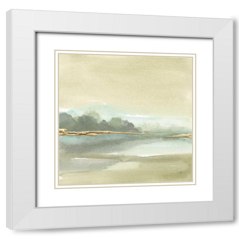 Gold Earth IV White Modern Wood Framed Art Print with Double Matting by Paschke, Chris