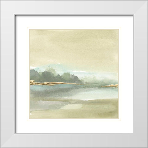 Gold Earth IV White Modern Wood Framed Art Print with Double Matting by Paschke, Chris