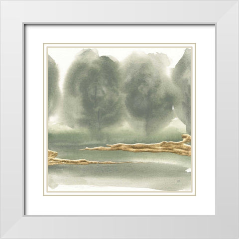 Gold Earth V White Modern Wood Framed Art Print with Double Matting by Paschke, Chris
