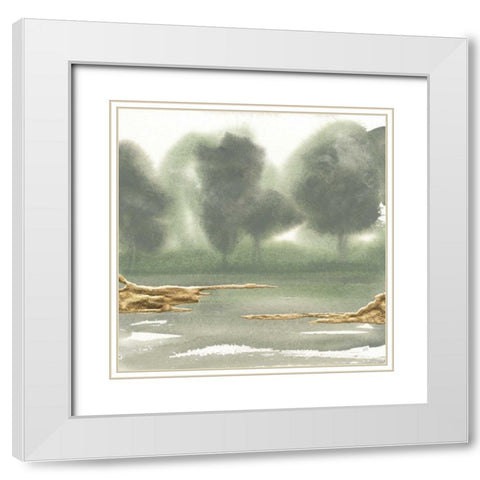 Gold Earth VI White Modern Wood Framed Art Print with Double Matting by Paschke, Chris