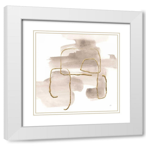 Warm Gray Gold II White Modern Wood Framed Art Print with Double Matting by Paschke, Chris