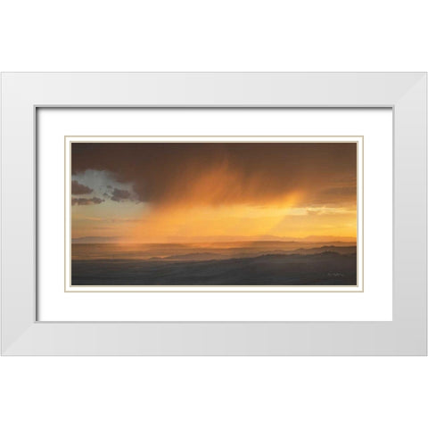 Sunset Clouds in the Tetons White Modern Wood Framed Art Print with Double Matting by Majchrowicz, Alan