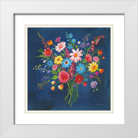 Selection of Wildflowers White Modern Wood Framed Art Print with Double Matting by Nai, Danhui