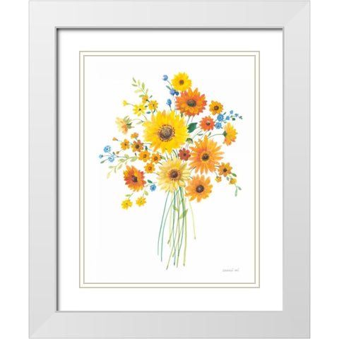 Sunshine Bouquet I White Modern Wood Framed Art Print with Double Matting by Nai, Danhui