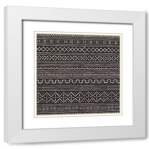 Jungle Love Pattern VE Sq White Modern Wood Framed Art Print with Double Matting by Penner, Janelle
