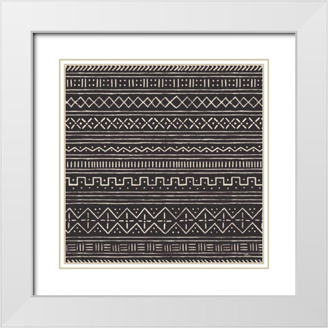 Jungle Love Pattern VE Sq White Modern Wood Framed Art Print with Double Matting by Penner, Janelle