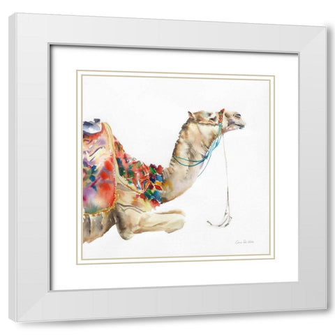 Desert Camel I White Modern Wood Framed Art Print with Double Matting by Valle, Aimee Del