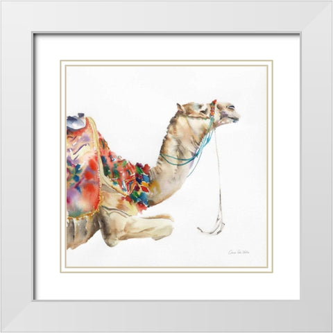 Desert Camel I White Modern Wood Framed Art Print with Double Matting by Valle, Aimee Del