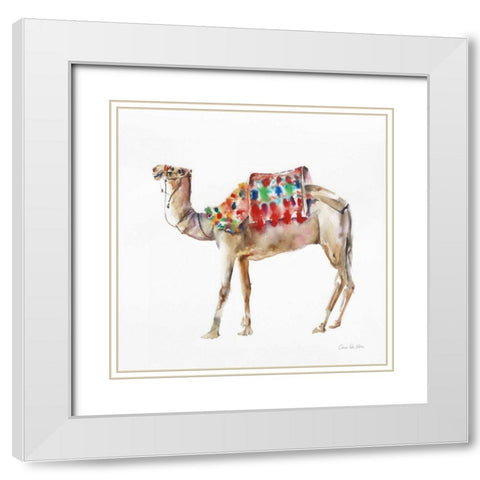 Desert Camel II White Modern Wood Framed Art Print with Double Matting by Valle, Aimee Del