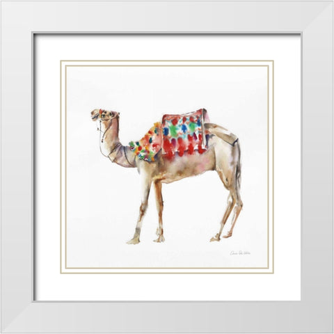 Desert Camel II White Modern Wood Framed Art Print with Double Matting by Valle, Aimee Del