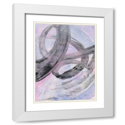 In the Mix III White Modern Wood Framed Art Print with Double Matting by Hristova, Albena