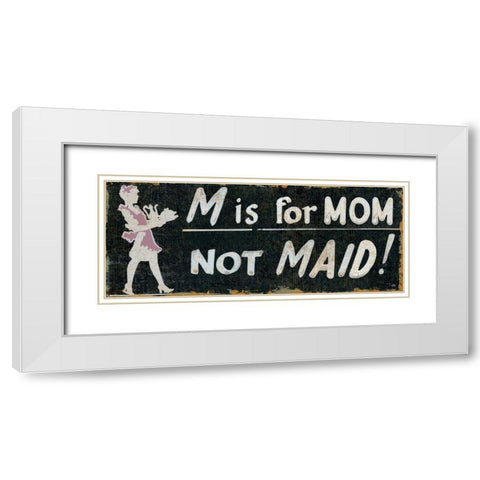 M is for Mom White Modern Wood Framed Art Print with Double Matting by Pela Studio