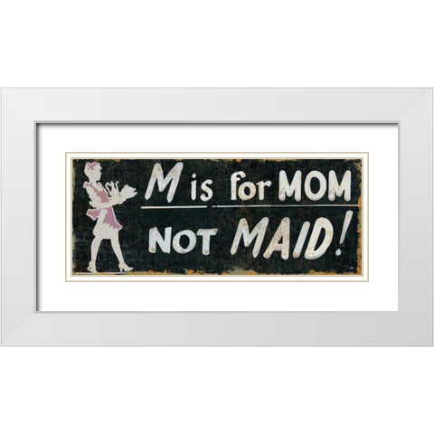 M is for Mom White Modern Wood Framed Art Print with Double Matting by Pela Studio