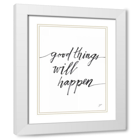 Good Things White Modern Wood Framed Art Print with Double Matting by Panganiban, Karyn