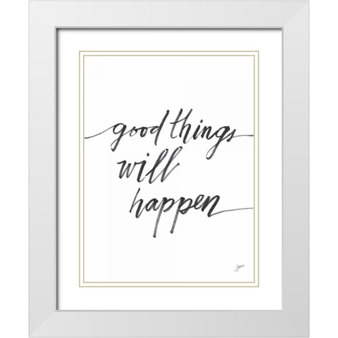 Good Things White Modern Wood Framed Art Print with Double Matting by Panganiban, Karyn