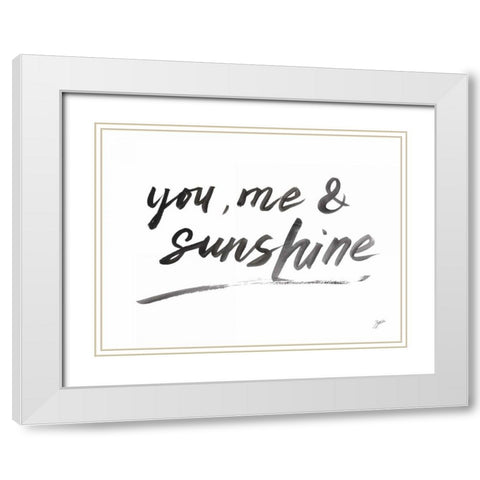 You Me Sunshine White Modern Wood Framed Art Print with Double Matting by Panganiban, Karyn