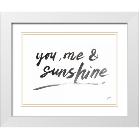 You Me Sunshine White Modern Wood Framed Art Print with Double Matting by Panganiban, Karyn