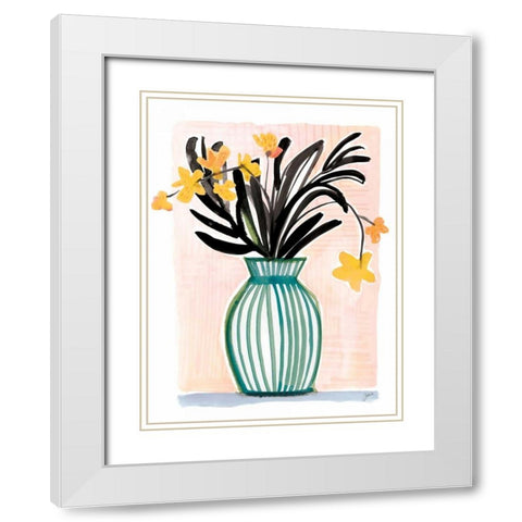 Tropical Orchids White Modern Wood Framed Art Print with Double Matting by Panganiban, Karyn