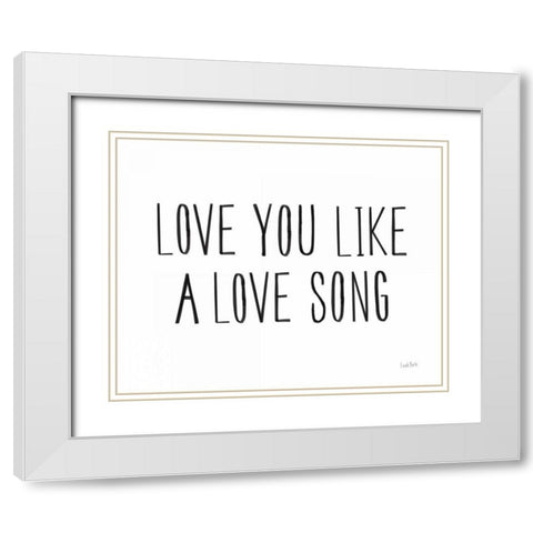 Valentines III Love White Modern Wood Framed Art Print with Double Matting by York, Leah