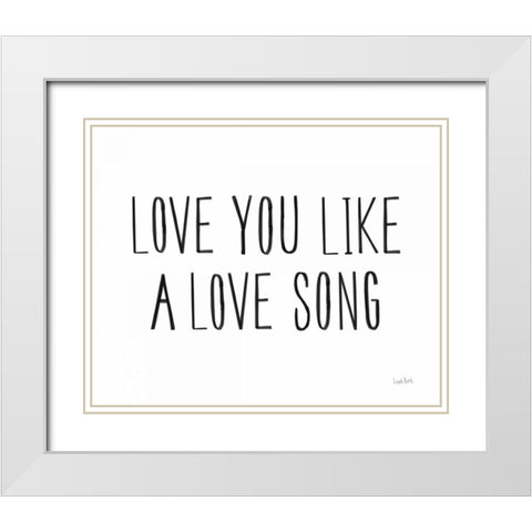 Valentines III Love White Modern Wood Framed Art Print with Double Matting by York, Leah