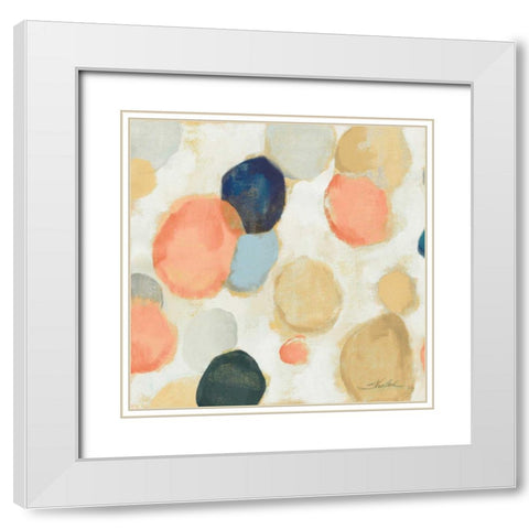 Painted Pebbles II Boho White Modern Wood Framed Art Print with Double Matting by Vassileva, Silvia