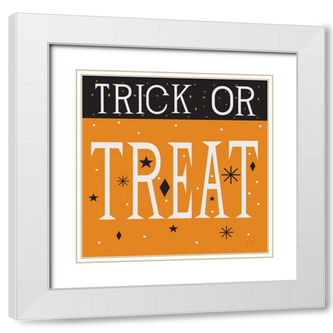 Festive Fright Trick or Treat III White Modern Wood Framed Art Print with Double Matting by Mullan, Michael