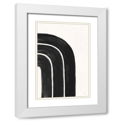 BW Rainbow I White Modern Wood Framed Art Print with Double Matting by York, Leah