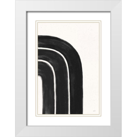 BW Rainbow I White Modern Wood Framed Art Print with Double Matting by York, Leah