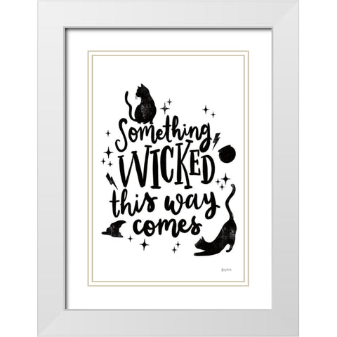 Sophisticated Spooky IV BW White Modern Wood Framed Art Print with Double Matting by Thorns, Becky