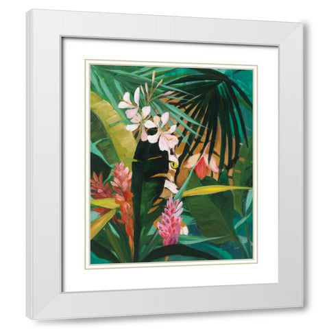 Hidden Jungle I White Modern Wood Framed Art Print with Double Matting by Purinton, Julia