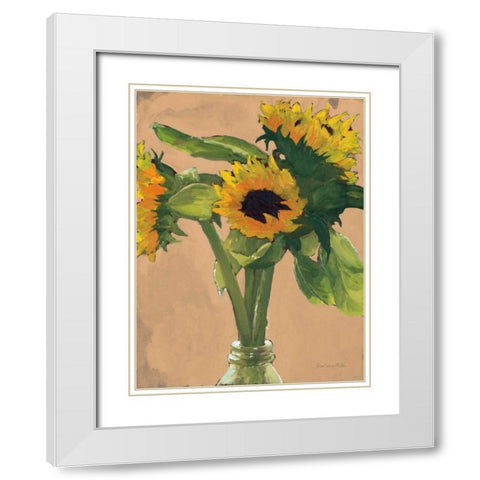 Sunny White Modern Wood Framed Art Print with Double Matting by Miller, Sara Zieve
