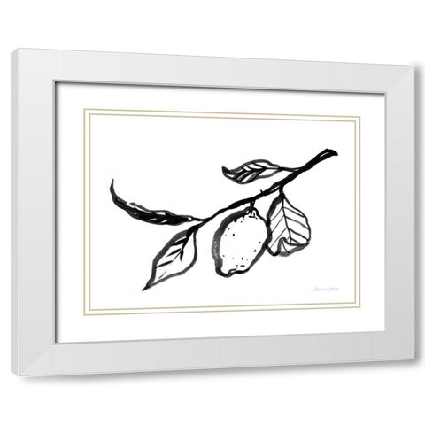 Ink Lemon White Modern Wood Framed Art Print with Double Matting by Miller, Sara Zieve