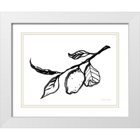 Ink Lemon White Modern Wood Framed Art Print with Double Matting by Miller, Sara Zieve