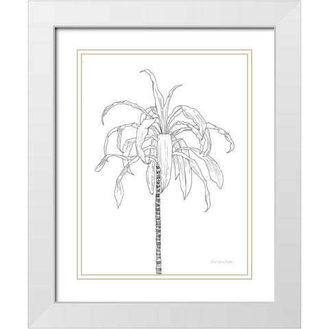 Sketched Tree I White Modern Wood Framed Art Print with Double Matting by Miller, Sara Zieve