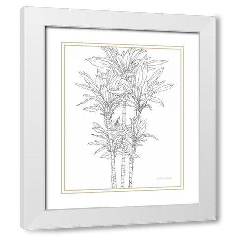 Sketched Tree II White Modern Wood Framed Art Print with Double Matting by Miller, Sara Zieve