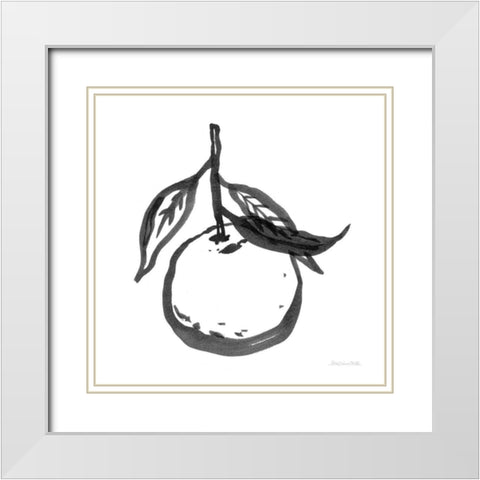 Ink Orange I White Modern Wood Framed Art Print with Double Matting by Miller, Sara Zieve