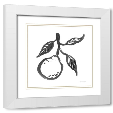 Ink Orange II White Modern Wood Framed Art Print with Double Matting by Miller, Sara Zieve