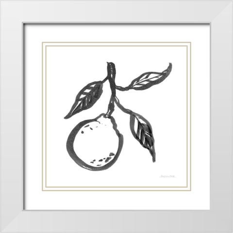 Ink Orange II White Modern Wood Framed Art Print with Double Matting by Miller, Sara Zieve