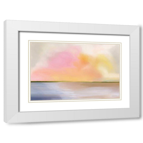 Cotton Candy Beach White Modern Wood Framed Art Print with Double Matting by Charro, Mercedes Lopez