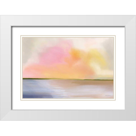 Cotton Candy Beach White Modern Wood Framed Art Print with Double Matting by Charro, Mercedes Lopez