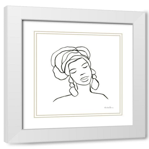 Muse I White Modern Wood Framed Art Print with Double Matting by Zaman, Farida