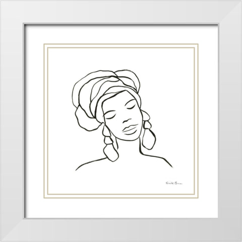 Muse I White Modern Wood Framed Art Print with Double Matting by Zaman, Farida