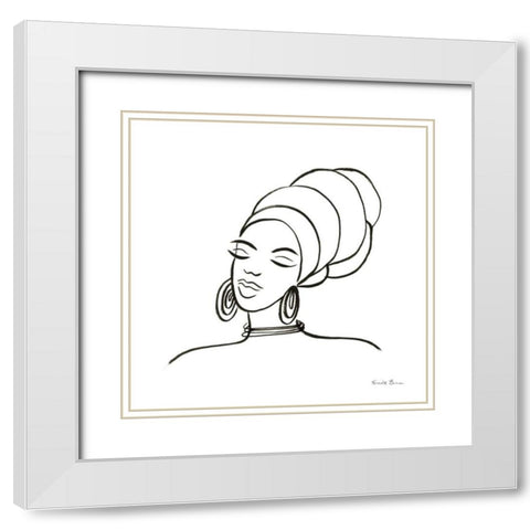 Muse II White Modern Wood Framed Art Print with Double Matting by Zaman, Farida