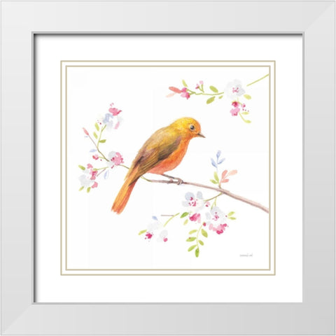 Flight Friends III White Modern Wood Framed Art Print with Double Matting by Nai, Danhui