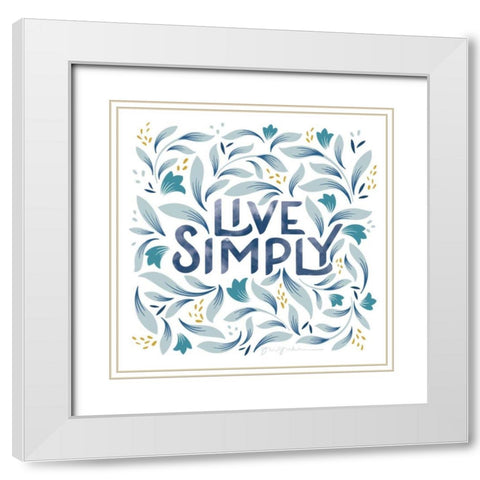 Calm Words I White Modern Wood Framed Art Print with Double Matting by Graham, Gia